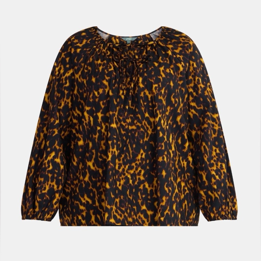 ‼️SALE‼️Terra & Sky Women's Plus Size Tie Front Blouse with Long Sleeves, 0X-1X